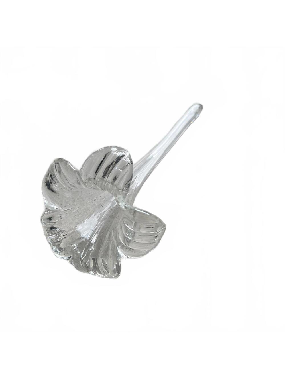 Clear Glass Flower Shaped Vase